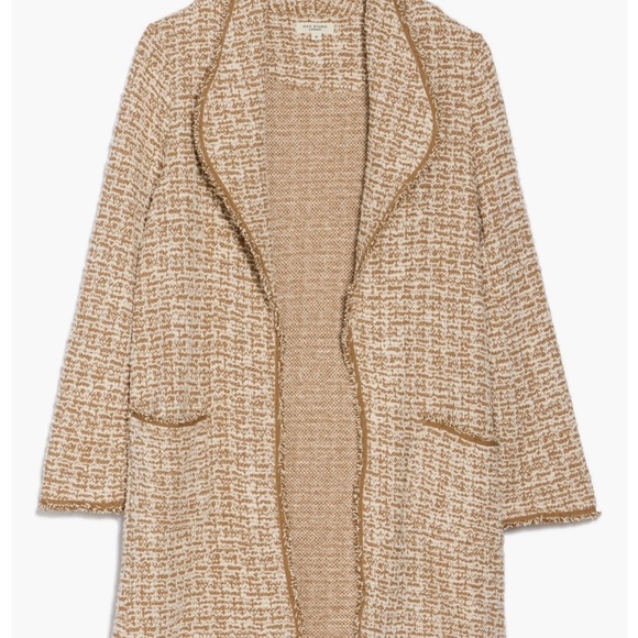 Max studio Tan Textured/tweed Open Front cardigan - Picture 3 of 9